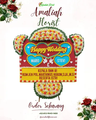 Karangan Papan Bunga Pernikahan di Padasenang